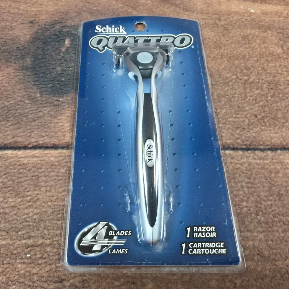Schick Quattro Razor Mens OS Silver New 4 Blade System 2004 Vintage